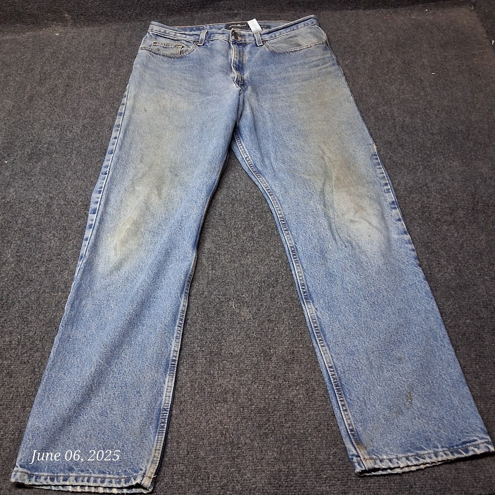 Eddie Bauer‎ Classic Fit Straight Leg Jeans Men Size 36x34 Blue Workwear Pants